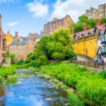 The scenic Dean Village in a sunny afternoon, in Edinburgh, Scotland