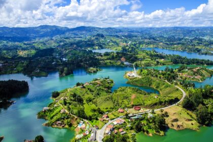 Aerial View Of The Guatape Lake Region, Colombia, South America
