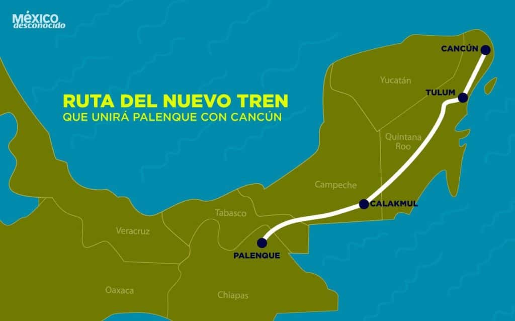 Mexico’s president inaugurates a new Mayan train route from Cancun to Palenque