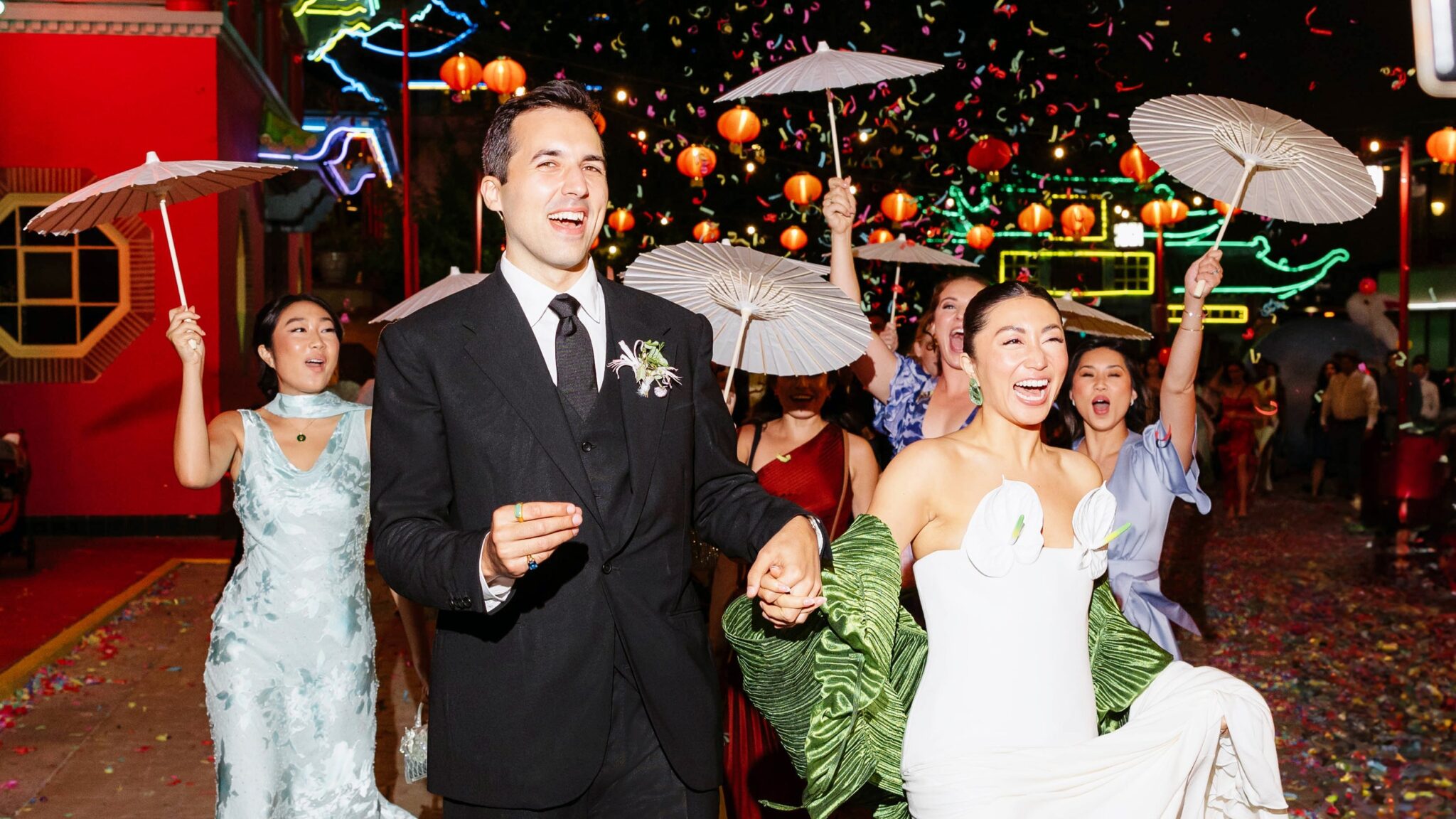 An Epic L.A. Chinatown Wedding With an Off-the-Runway Loewe Dress, a Chinese Banquet, and 11 Custom Cocktails