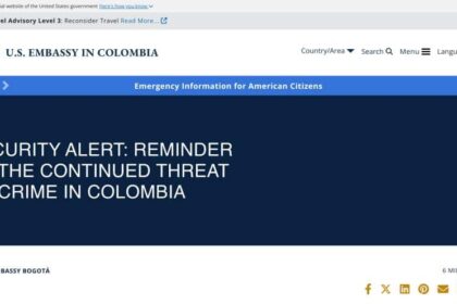 U.S. Embassy Issues Travel Warning Reminder Over Continued Crime In Colombia