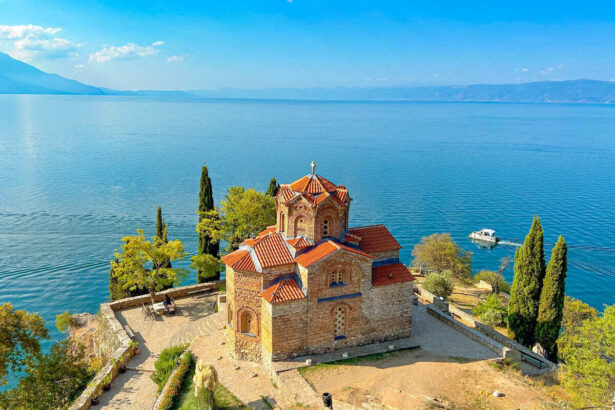 Ancient Byzantine Church On The Shores Of Lake Ohrid, Ohrid, North Macedonia, Balkan Peninsula, Southeastern Europe