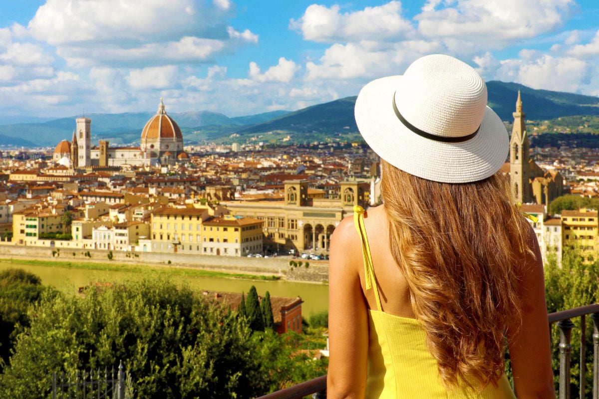 Woman overlooking Florence