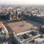 Aerial View Of Zocalo, Main Colonial Square In Mexico City, Mexico, Latin America