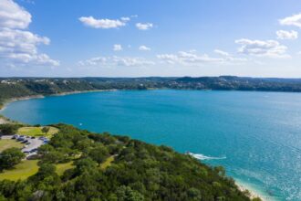 Escape the Texas heat!  This Blue Water Lake Town near Austin is the perfect summer retreat