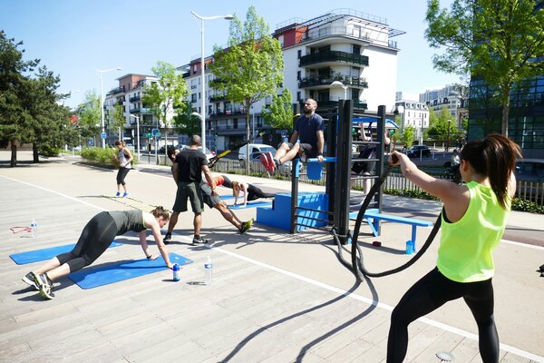 Where can I find fitness equipment for outside parks?