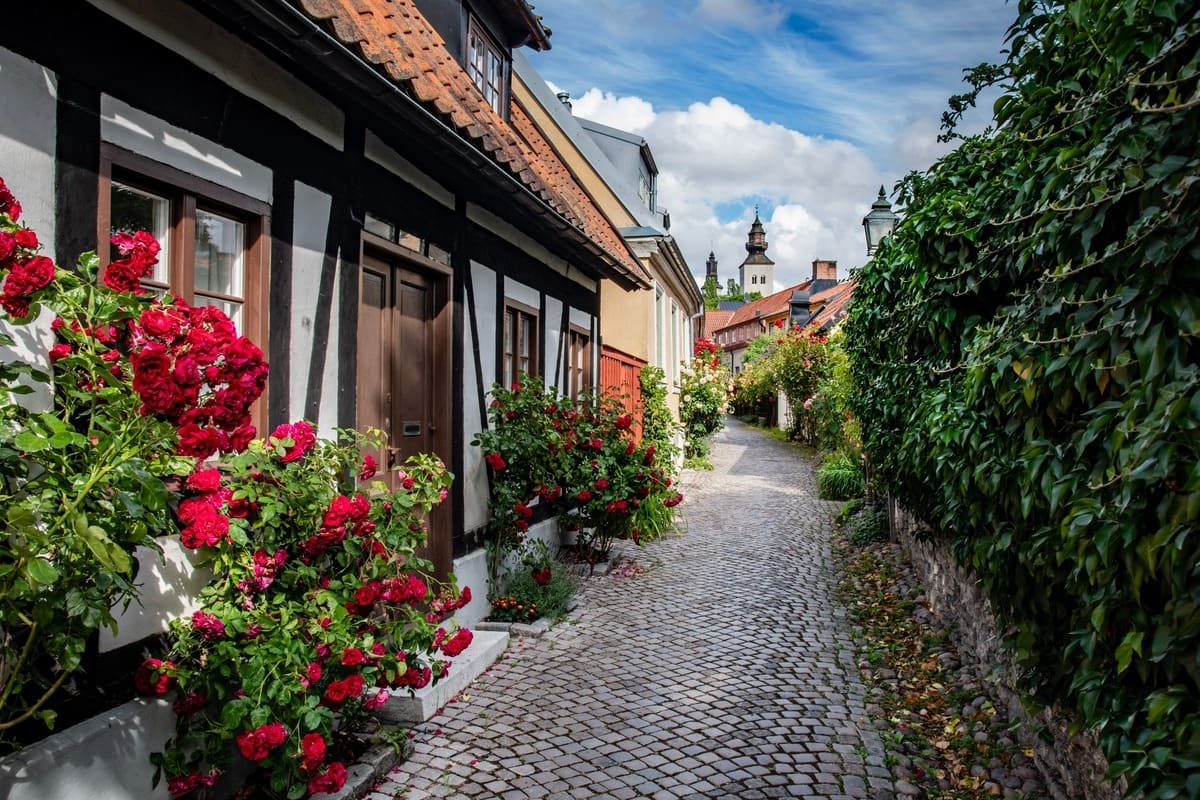 Cobblestone Streets In Visby, Sweden