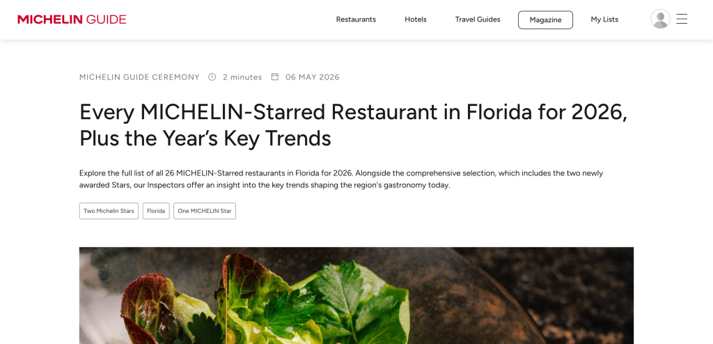 Florida Michelin Guide 2026