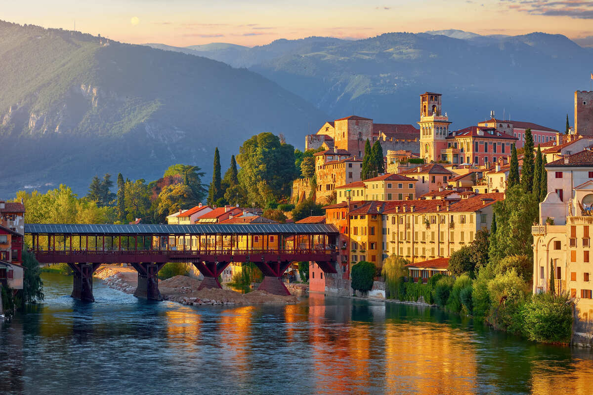 Historic Riverside In Vicenza, Italy