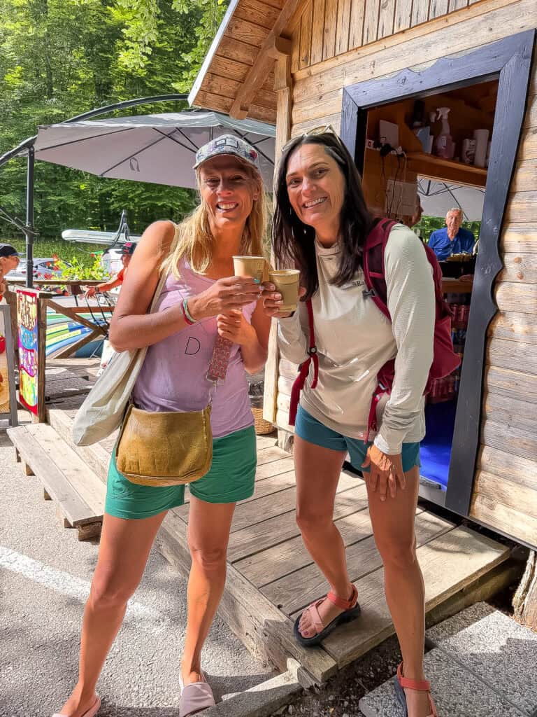 two women enjoying coffee