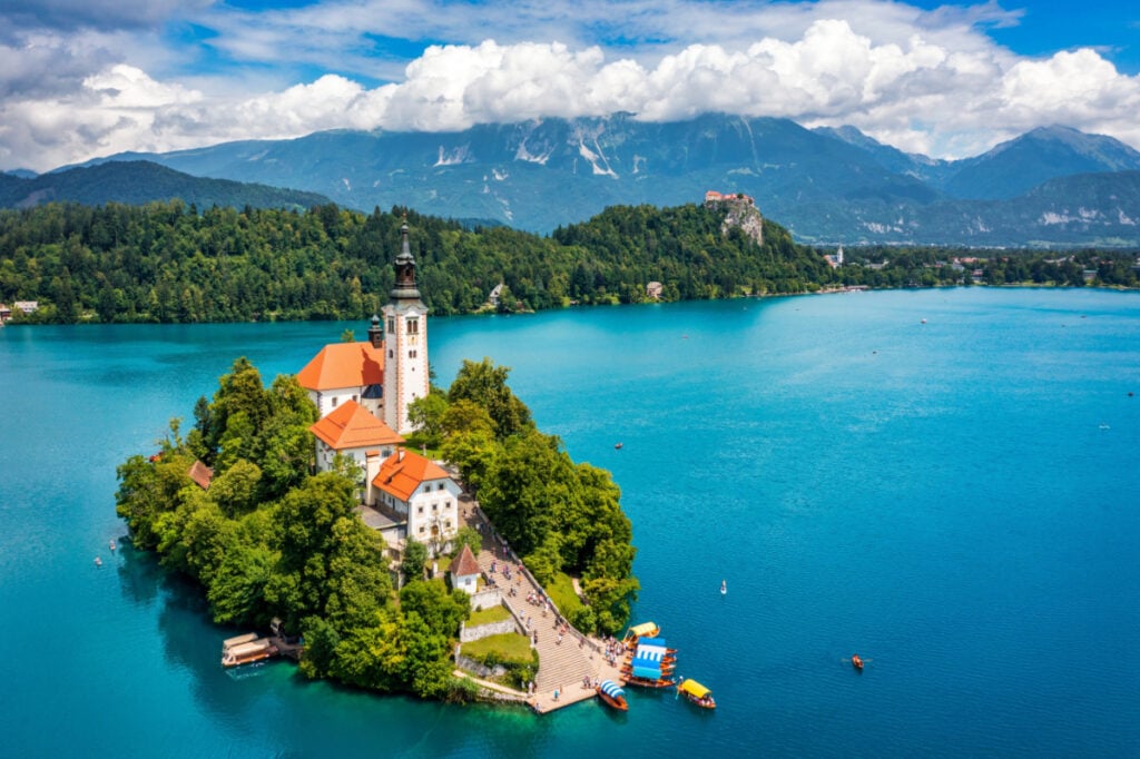 Lake Bled with the Pilgrimage Church in Slovenia