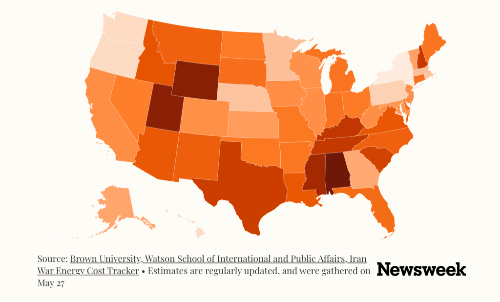 Map Shows Worst Hit States Amid Warning $3 Gas May Not Come Back Until 2028