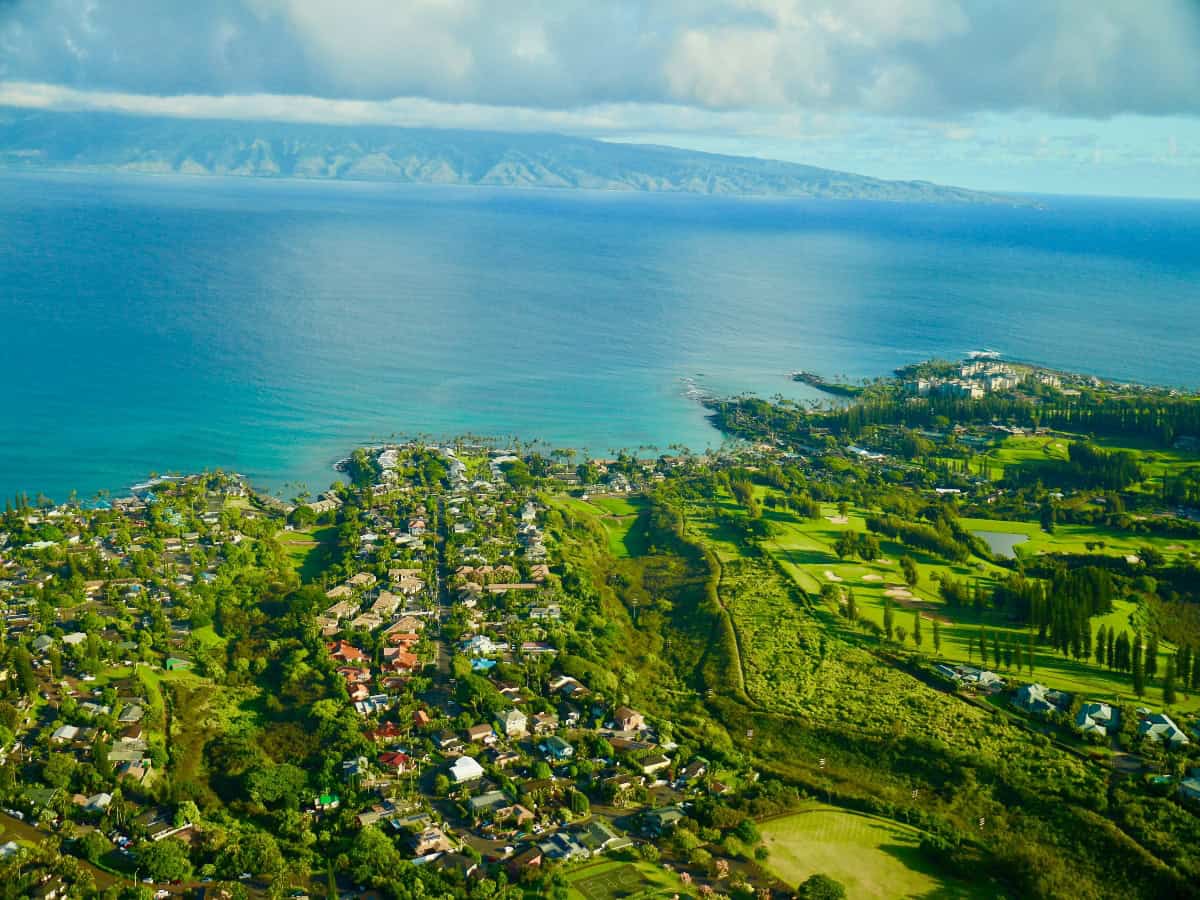 aerial view of napili bay in maui