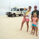 people standing on the beach