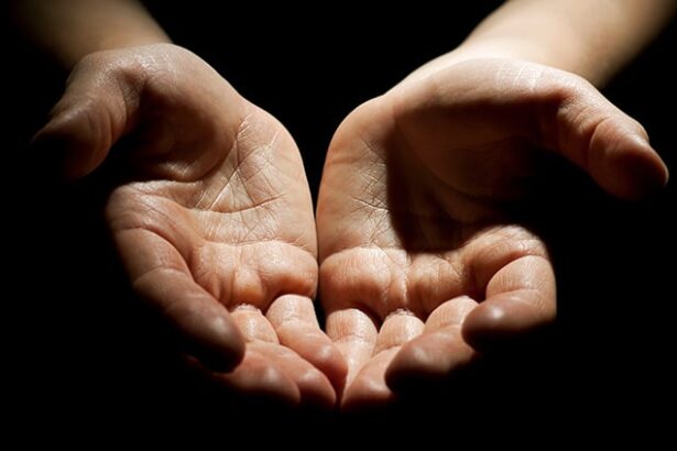 An image of open hands in generosity, a metaphor for exchanging self for others