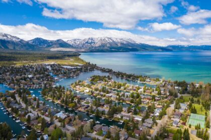 South Lake Tahoe Keys on Sunny Day with Clear Waters