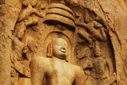 history of meditation statue logo