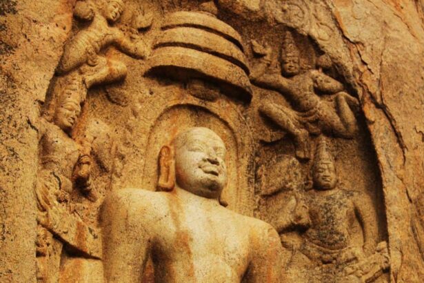 history of meditation statue logo