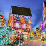 Colmar, Alsace. Marche de Noel is famous alsacian Christmas Market with gingerbread houses and local craftsmen, beautiful Europe.